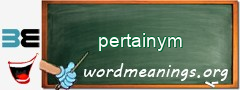 WordMeaning blackboard for pertainym